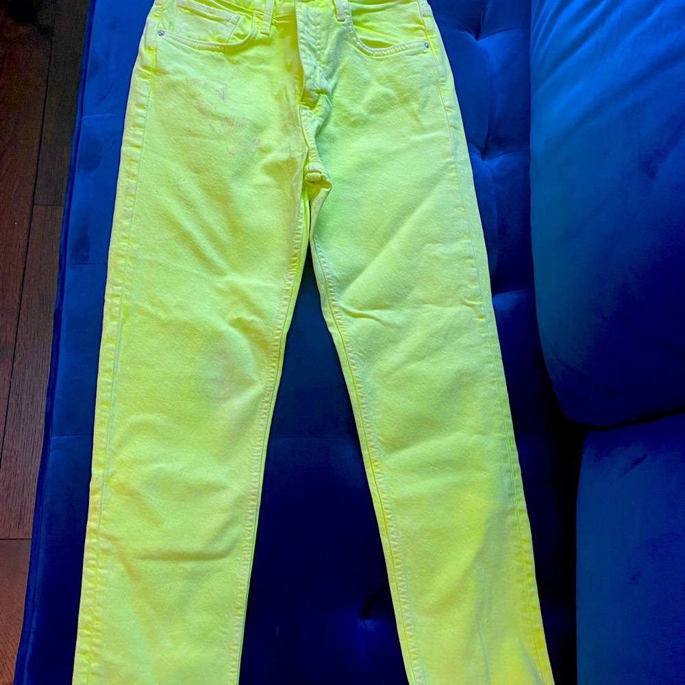 Zara lemon neon jeans